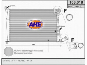 AHE 106.018 radiatorius, variklio aušinimas 
 Aušinimo sistema -> Radiatorius/alyvos aušintuvas -> Radiatorius/dalys
1301SG