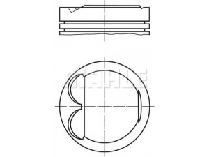 MAHLE ORIGINAL 607 77 01 stūmoklis 
 Variklis -> Cilindrai/stūmokliai