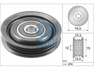 RUVILLE 56842 kreipiantysis skriemulys, V formos rumbuotas diržas 
 Diržinė pavara -> V formos rumbuotas diržas/komplektas -> Laisvasis/kreipiamasis skriemulys
11927-AX000