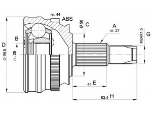 OPEN PARTS CVJ5152.10 jungčių komplektas, kardaninis velenas 
 Ratų pavara -> Sujungimai/komplektas
0082489521, 82489521, 0082489521