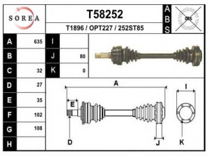 EAI T58252 kardaninis velenas 
 Ratų pavara -> Kardaninis velenas