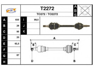 SNRA T2272 kardaninis velenas