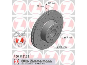 ZIMMERMANN 400.1421.52 stabdžių diskas 
 Stabdžių sistema -> Diskinis stabdys -> Stabdžių diskas
140 421 0212, 140 421 09 1264, 140 421 0912