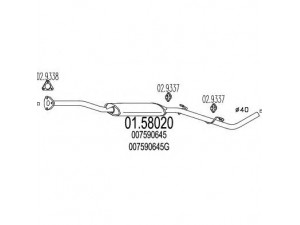 MTS 01.58020 vidurinis duslintuvas 
 Išmetimo sistema -> Duslintuvas
007590645, 007590645G, 007890645