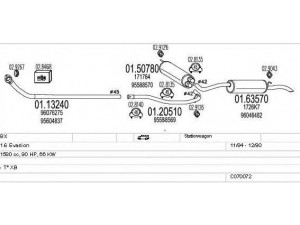 MTS C070072000994 išmetimo sistema 
 Išmetimo sistema -> Išmetimo sistema, visa
