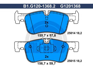 GALFER B1.G120-1368.2 stabdžių trinkelių rinkinys, diskinis stabdys 
 Techninės priežiūros dalys -> Papildomas remontas
34 11 6 850 567, 34 11 6 858 910