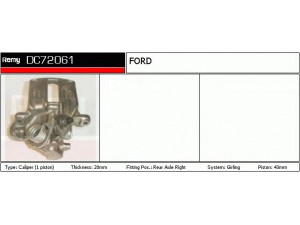 DELCO REMY DC72061 stabdžių apkaba 
 Dviratė transporto priemonės -> Stabdžių sistema -> Stabdžių apkaba / priedai
6 167 654, 6 180 198, 6 513 463