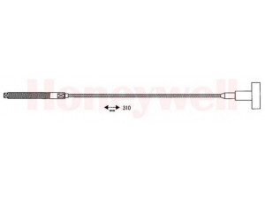 BENDIX 432909B trosas, stovėjimo stabdys 
 Stabdžių sistema -> Valdymo svirtys/trosai
522409, 522550, 522551, 90495463