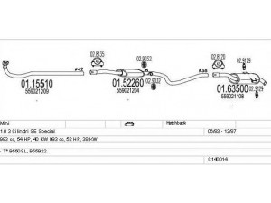 MTS C140014008449 išmetimo sistema 
 Išmetimo sistema -> Išmetimo sistema, visa