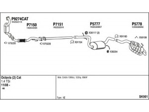 FENNO SK901 išmetimo sistema 
 Išmetimo sistema -> Išmetimo sistema, visa