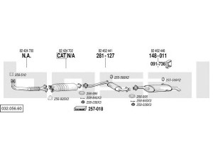 BOSAL 032.056.60 išmetimo sistema 
 Išmetimo sistema -> Išmetimo sistema, visa