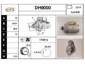SNRA DH9000 starteris
2810026080, 2810025012, 2810026020