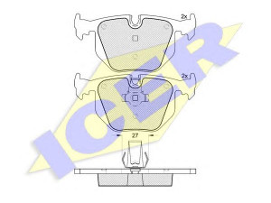 ICER 181549 stabdžių trinkelių rinkinys, diskinis stabdys 
 Techninės priežiūros dalys -> Papildomas remontas
34 21 1 162 862, 34 21 1 163 324