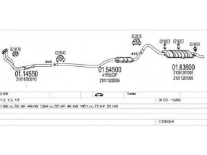MTS C160024003444 išmetimo sistema 
 Išmetimo sistema -> Išmetimo sistema, visa