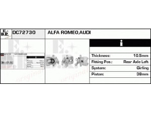 EDR DC72730 stabdžių apkaba 
 Stabdžių sistema -> Stabdžių matuoklis -> Stabdžių matuoklio montavimas
9947885, 9950859