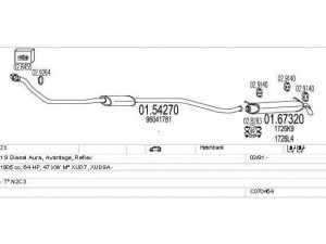 MTS C070454007920 išmetimo sistema 
 Išmetimo sistema -> Išmetimo sistema, visa