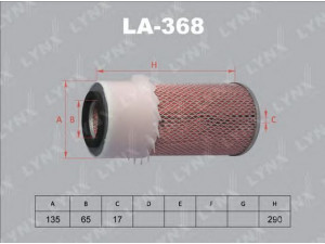 LYNXauto LA-368 oro filtras 
 Filtrai -> Oro filtras
5011312, 5011546, A830X9601BRA