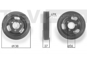 TREVI AUTOMOTIVE PC1192 skriemulys, alkūninis velenas 
 Diržinė pavara -> Dirželio skriemulys
11237562801, 515T2, 515T2, 11237562801
