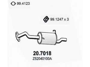 ASSO 20.7018 galinis duslintuvas 
 Išmetimo sistema -> Duslintuvas
B39540100, Z50340100, Z50440100