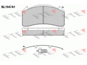 FTE BL1947A1 stabdžių trinkelių rinkinys, diskinis stabdys 
 Techninės priežiūros dalys -> Papildomas remontas
3093531
