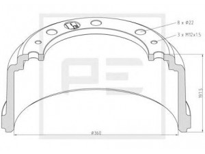 PE Automotive 036.417-00A stabdžių būgnas 
 Stabdžių sistema -> Būgninis stabdys -> Stabdžių būgnas
81.50110.0216