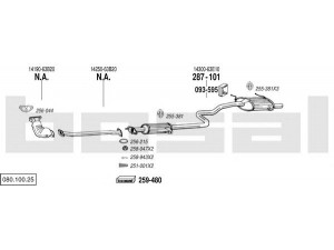 BOSAL 080.100.25 išmetimo sistema 
 Išmetimo sistema -> Išmetimo sistema, visa