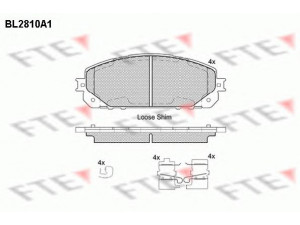 FTE BL2810A1 stabdžių trinkelių rinkinys, diskinis stabdys 
 Techninės priežiūros dalys -> Papildomas remontas
68212327AA, 68212327AB
