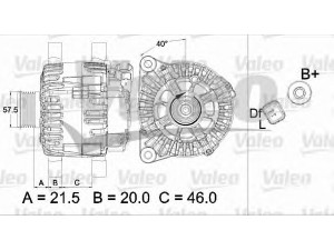 VALEO 437471 kintamosios srovės generatorius 
 Elektros įranga -> Kint. sr. generatorius/dalys -> Kintamosios srovės generatorius
5702-E3, 5702-K9, 5702000, 5702C2
