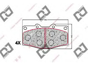 DJ PARTS BP1589 stabdžių trinkelių rinkinys, diskinis stabdys 
 Techninės priežiūros dalys -> Papildomas remontas
04465-65010, 0446565010