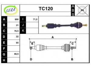 SERA TC120 kardaninis velenas 
 Ratų pavara -> Kardaninis velenas
96021730, 327218