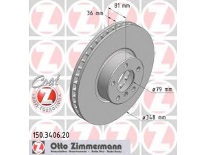 ZIMMERMANN 150.3406.20 stabdžių diskas 
 Dviratė transporto priemonės -> Stabdžių sistema -> Stabdžių diskai / priedai
3411 6 767 353