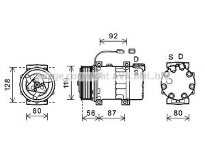 AVA QUALITY COOLING SCK033 kompresorius, oro kondicionierius
1853081, 1888033, 570893
