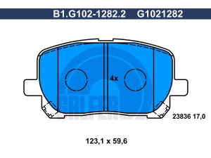 GALFER B1.G102-1282.2 stabdžių trinkelių rinkinys, diskinis stabdys 
 Techninės priežiūros dalys -> Papildomas remontas
04465-02080, 04465-44060, 04465-44090