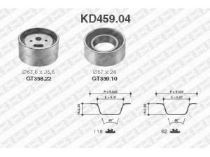 SNR KD459.04 paskirstymo diržo komplektas 
 Techninės priežiūros dalys -> Papildomas remontas
0818-22, 0829-17, 0831-12, 0831-Q2