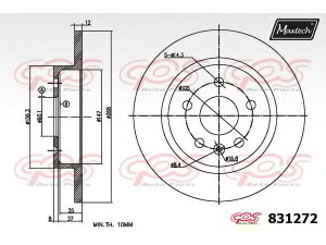 MAXTECH 831272.0000 stabdžių diskas 
 Stabdžių sistema -> Diskinis stabdys -> Stabdžių diskas
13502134, 5 69 072, 5 69 074, 13502135