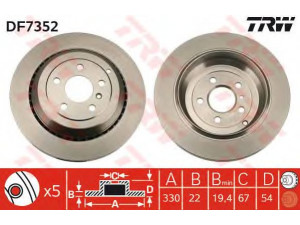 TRW DF7352 stabdžių diskas 
 Stabdžių sistema -> Diskinis stabdys -> Stabdžių diskas
1644230612, 1644231112, 1644231312