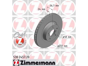 ZIMMERMANN 530.2457.20 stabdžių diskas 
 Dviratė transporto priemonės -> Stabdžių sistema -> Stabdžių diskai / priedai
26300-AE050, 26300-AE070, 26300-AE071