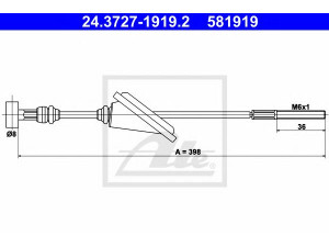 ATE 24.3727-1919.2 trosas, stovėjimo stabdys 
 Stabdžių sistema -> Valdymo svirtys/trosai
46410-02070, 46410-05040, 46410-12270