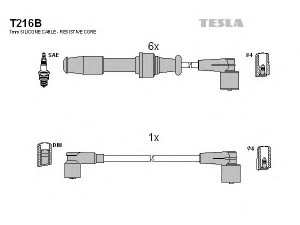 TESLA T216B uždegimo laido komplektas 
 Kibirkšties / kaitinamasis uždegimas -> Uždegimo laidai/jungtys
5967.H4, 96061817, 96066677