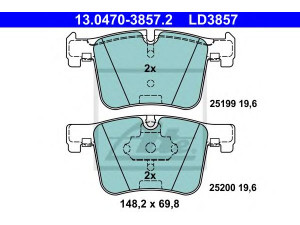 ATE 13.0470-3857.2 stabdžių trinkelių rinkinys, diskinis stabdys 
 Techninės priežiūros dalys -> Papildomas remontas
34 10 6 799 801, 34 10 6 859 181