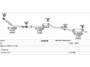 MTS C110439009534 išmetimo sistema 
 Išmetimo sistema -> Išmetimo sistema, visa