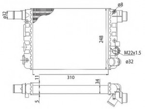MAGNETI MARELLI 350213500003 radiatorius, variklio aušinimas 
 Aušinimo sistema -> Radiatorius/alyvos aušintuvas -> Radiatorius/dalys
46414206, 46521746, 7703429