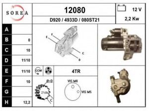 EAI 12080 starteris 
 Elektros įranga -> Starterio sistema -> Starteris
5702FE, 5802AH, 5802AX, 5802FE