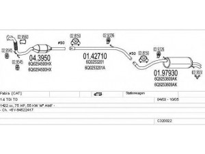 MTS C320022004791 išmetimo sistema 
 Išmetimo sistema -> Išmetimo sistema, visa