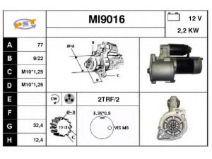 SNRA MI9016 starteris 
 Elektros įranga -> Starterio sistema -> Starteris
M2T63271, ME200206