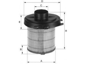 UNIFLUX FILTERS XA127 oro filtras 
 Techninės priežiūros dalys -> Techninės priežiūros intervalai
1444 SY, 95619 441, 5004 262, 5009 229