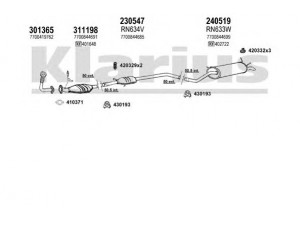 KLARIUS 720654E išmetimo sistema 
 Išmetimo sistema -> Išmetimo sistema, visa