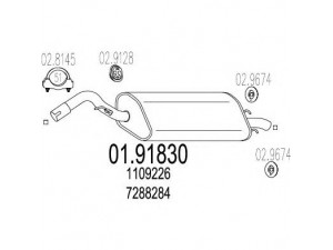 MTS 01.91830 galinis duslintuvas 
 Išmetimo sistema -> Duslintuvas
1109226, 7288281, 7288282, 7288284