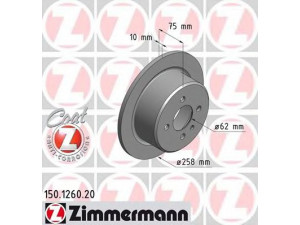 ZIMMERMANN 150.1260.20 stabdžių diskas 
 Dviratė transporto priemonės -> Stabdžių sistema -> Stabdžių diskai / priedai
3421 1 155 015, 3421 1 163 145