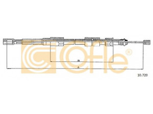 COFLE 10.720 trosas, stovėjimo stabdys 
 Stabdžių sistema -> Valdymo svirtys/trosai
281609701, 281609701B